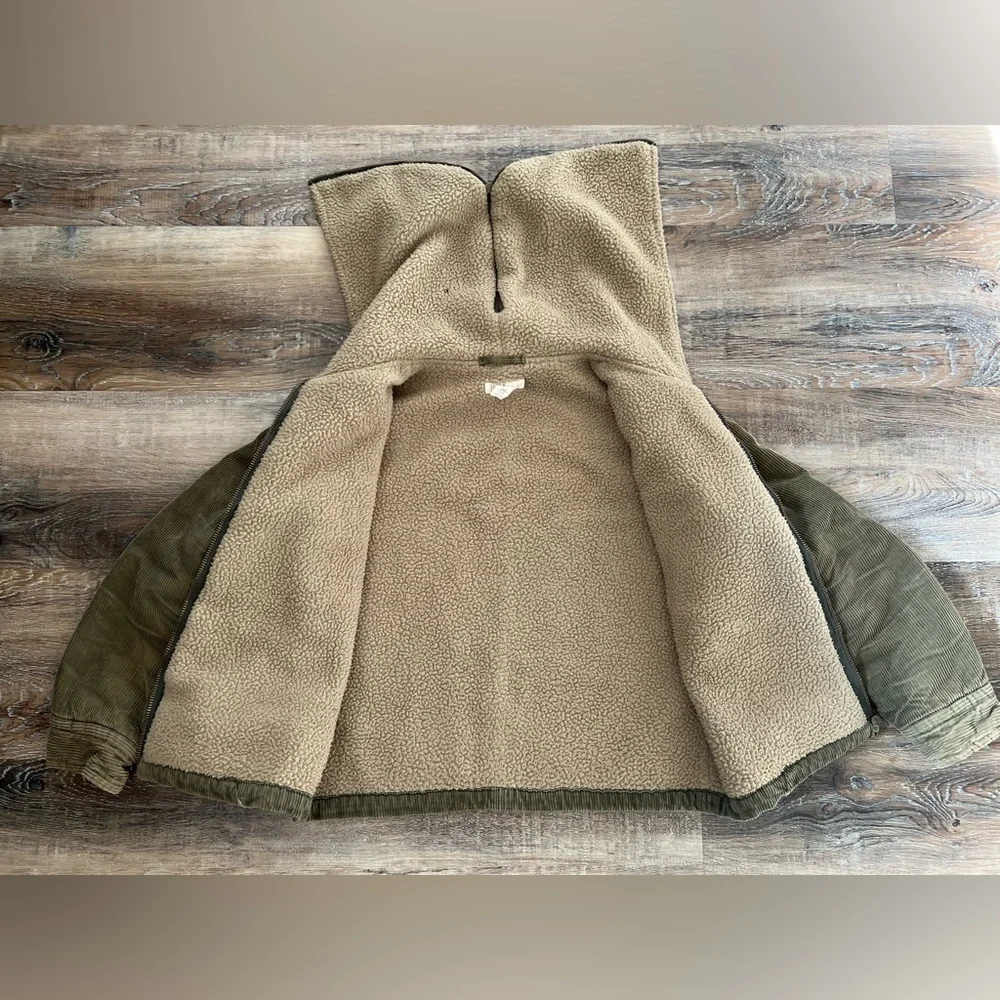 Vintage J.Crew Corduroy Olive Hooded Zip Jacket